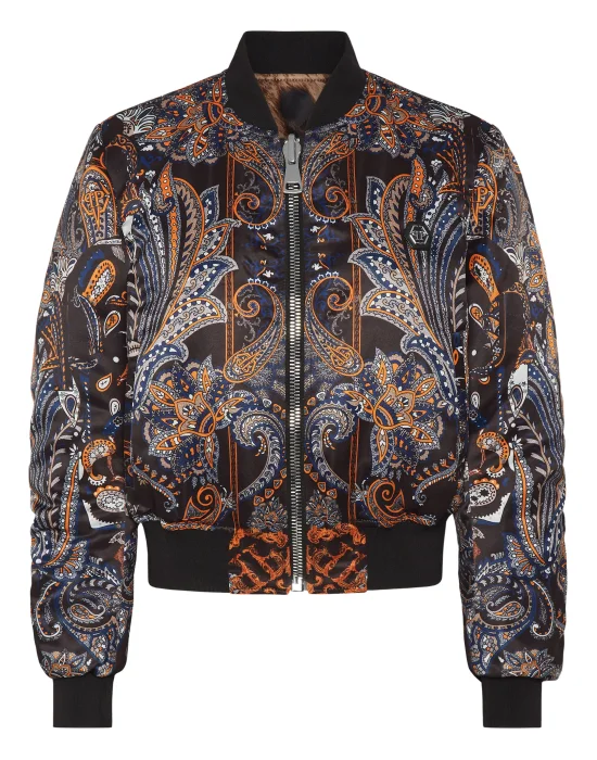 Satin Reversible Bomber Paisley Foulard