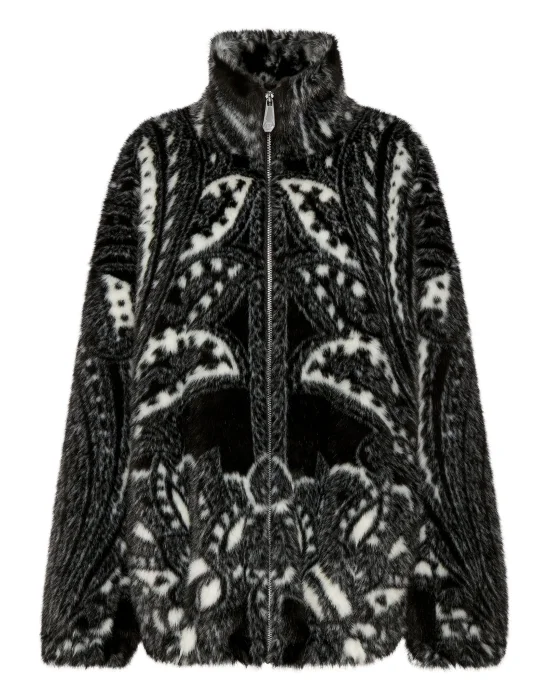 Eco Mink Oversize Bomber Paisley Foulard