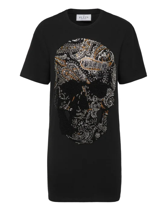 T-shirt Short Dress Paisley Skull