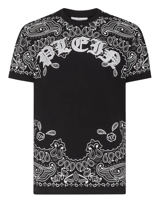 T-shirt Round Neck SS Paisley Strass