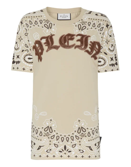 T-shirt Round Neck SS Paisley Strass