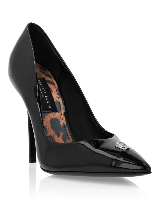 Patent Leather Decollete Hi-Heels Crystal Skull