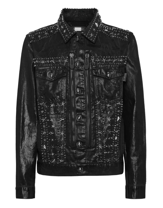 Zipped Denim Jacket Studs
