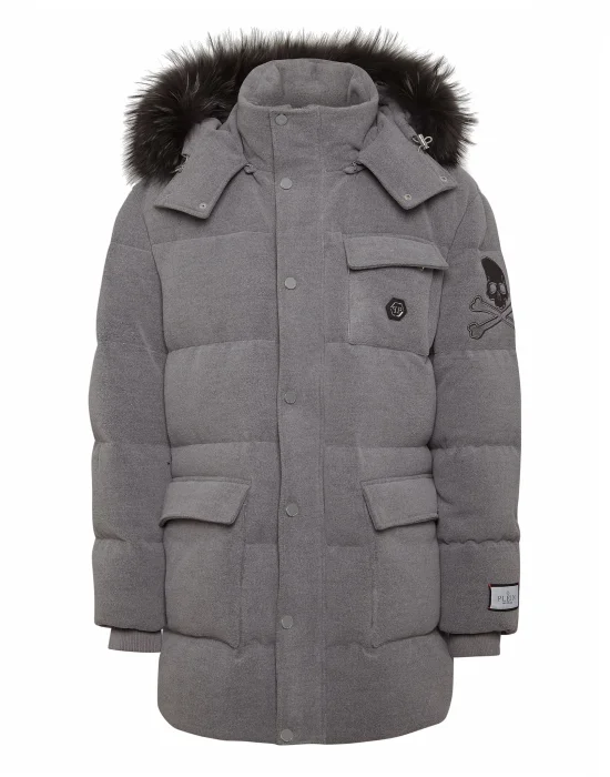 Oversize Down Jacket WIth Fur Hood