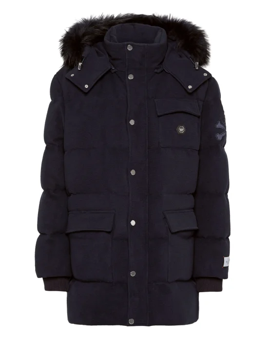 Oversize Down Jacket WIth Fur Hood