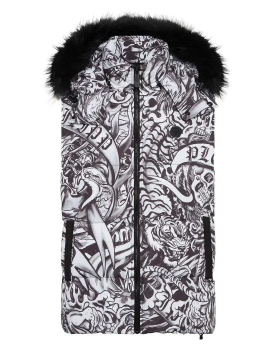Nylon Down Jacket Vest Tattoo