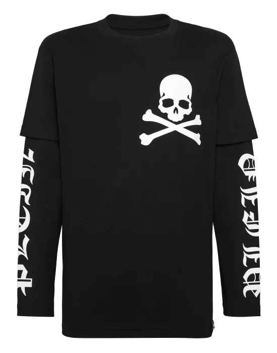 T-shirt Round Neck Double Sleeve Gothic Plein