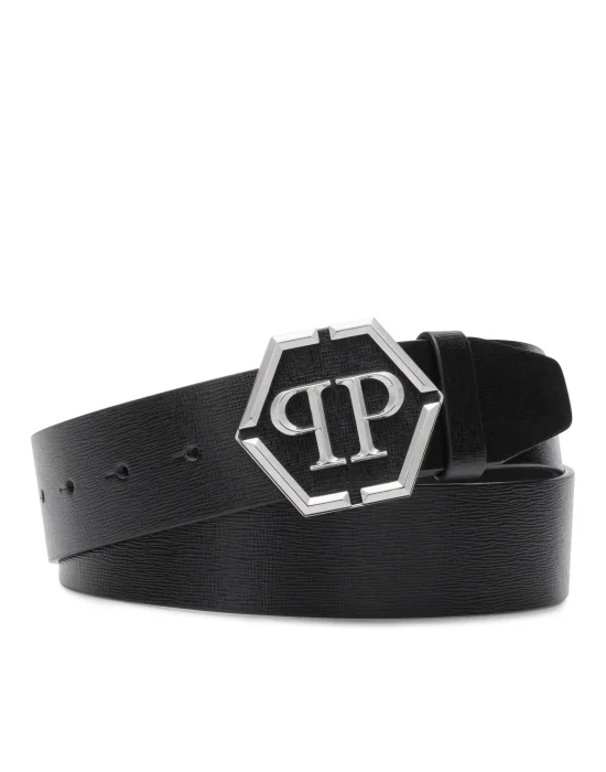 Saffiano Leather Belt Hexagon