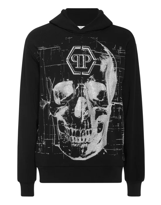Fleece Hoodie Sweatshirt Glass Skull