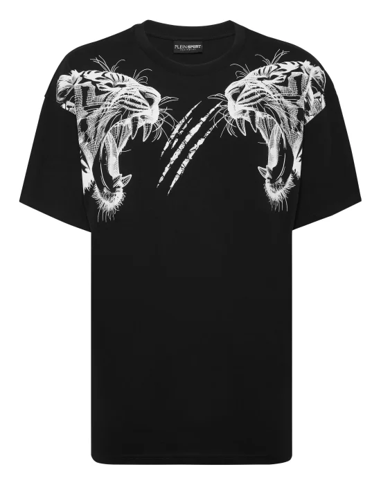 Cotton Round Neck T-Shirt Tiger Line