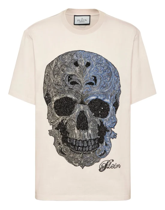Degrade Round Neck T-Shirt Skull