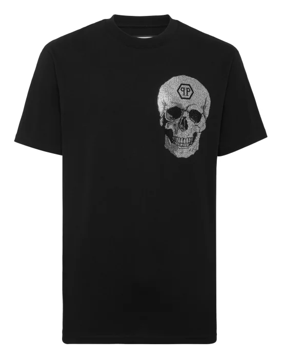 Round Neck Heavy Cotton T-Shirt Crystal Skull