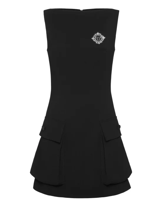 Crepe Dame Fit Mini Dress