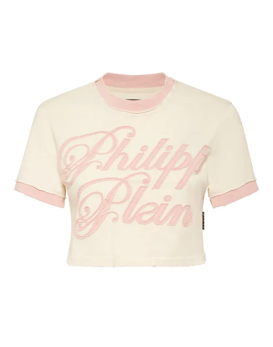 Cropped Fitted T-Shirt Patch Signature