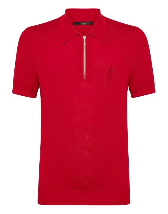 Pullover zip mock SS Crest
