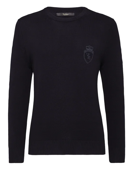 Pullover Round Neck LS Crest