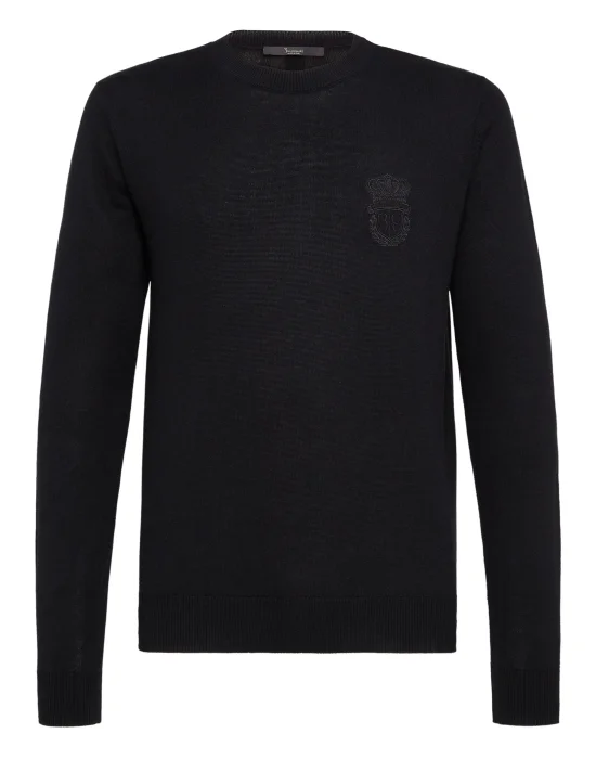 Pullover Round Neck LS Crest