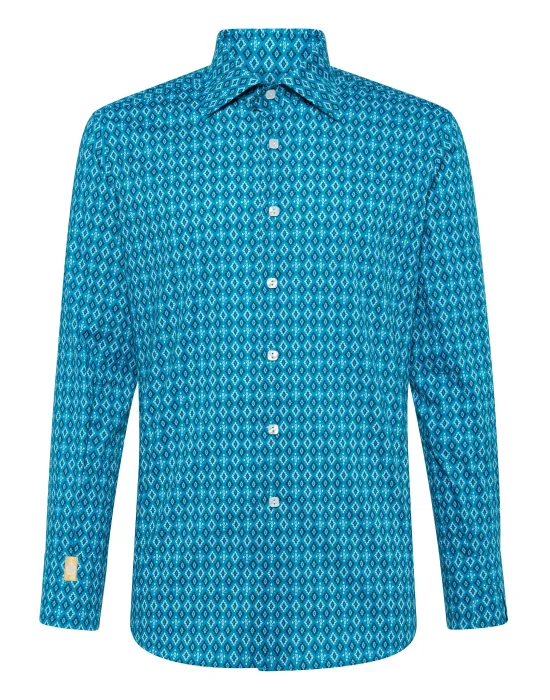 Shirt Silver Cut LS/Flavio Geometric