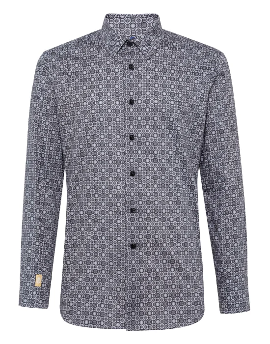 Shirt Silver Cut LS/Cristal Geometric
