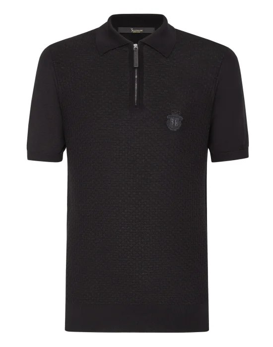 Pullover zip mock SS Crest