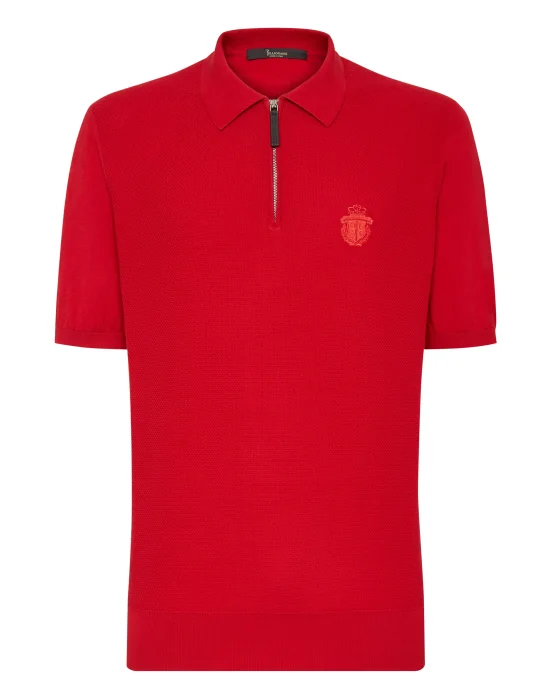 Pullover zip mock SS Crest
