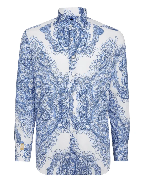 Shirt Silver Cut LS Paisley