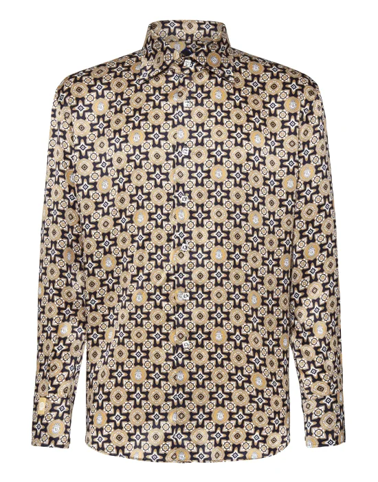 Shirt Gold Cut LS/Flavio Geometric