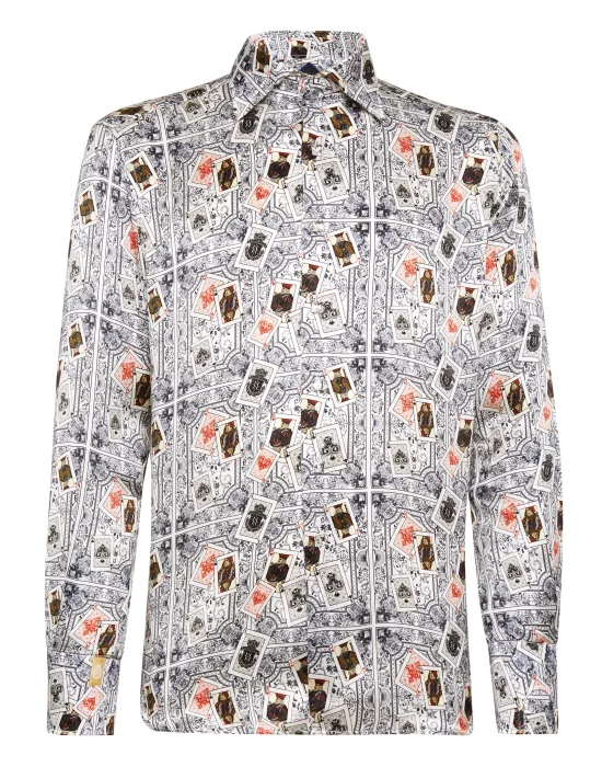 Silk Shirt Silver Cut LS/Flavio Casinò