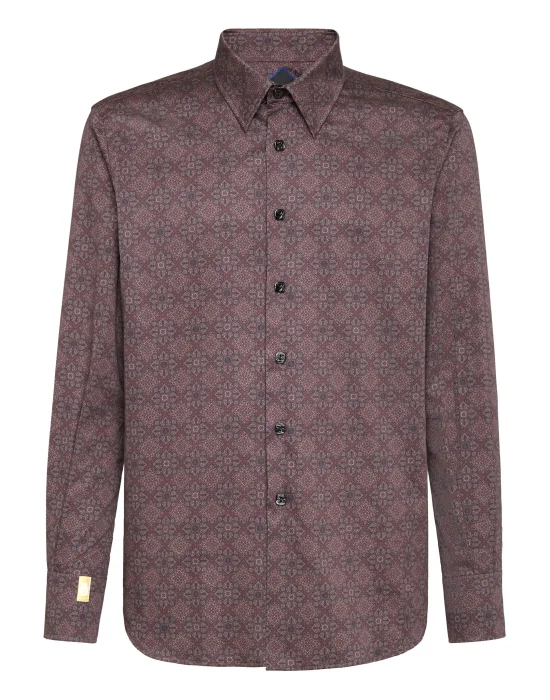 Shirt Silver Cut LS/Milano Floral Geometric