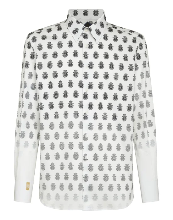 Shirt Silver Cut LS/Milano All over Crest