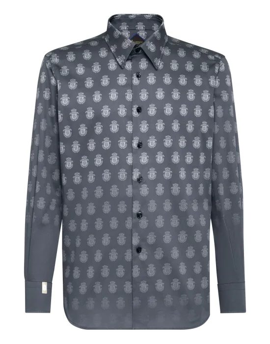 Shirt Silver Cut LS/Milano All over Crest