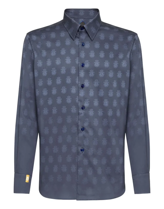 Shirt Silver Cut LS/Milano All over Crest