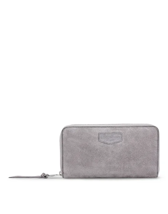 Suede L-zip around