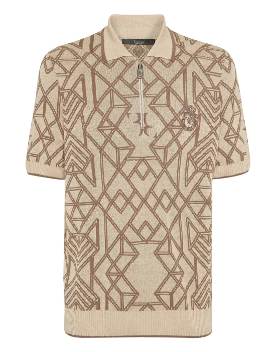 Cotton & Lino Zipped Polo Shirt SS