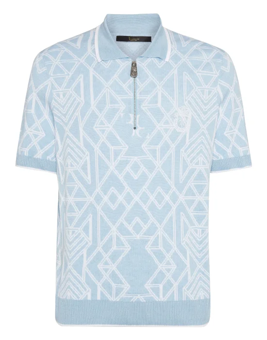 Cotton & Lino Zipped Polo Shirt SS
