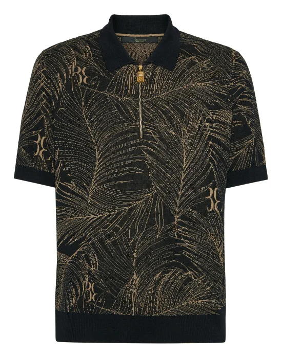 Silk & Lino Zipped Polo Shirt SS