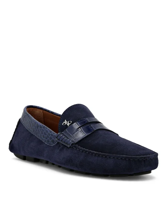 Suede Crocco Printed Moccasin