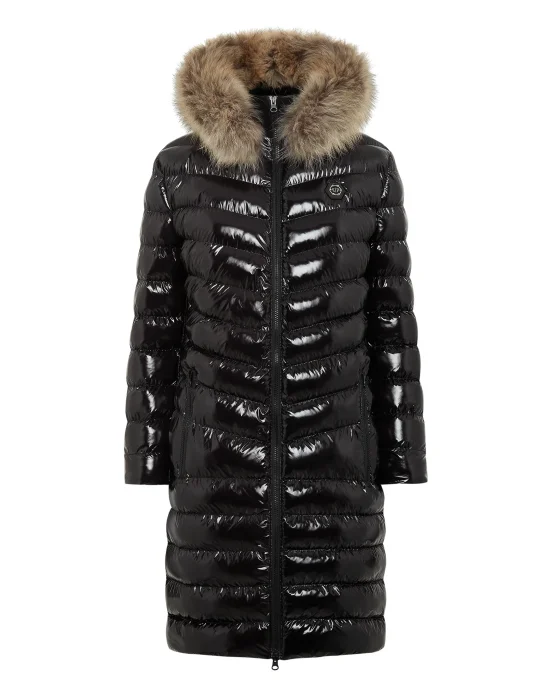 Nylon Long Down Jacket