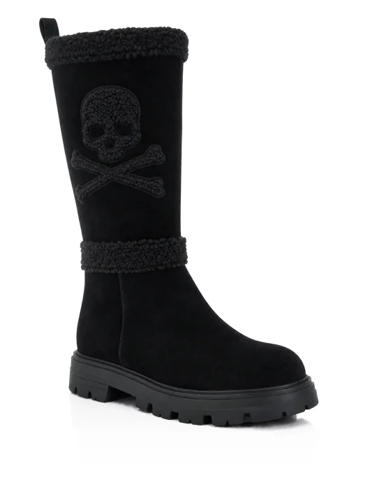 Suede Boots Skull And Bones