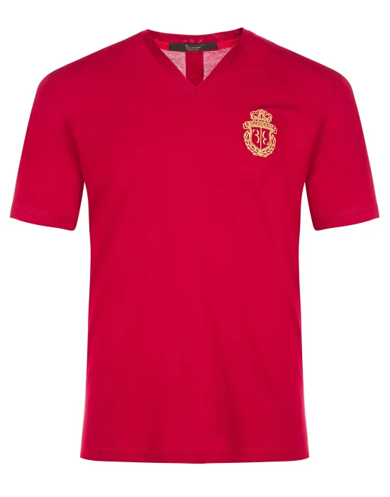 T-shirt V-Neck SS Crest