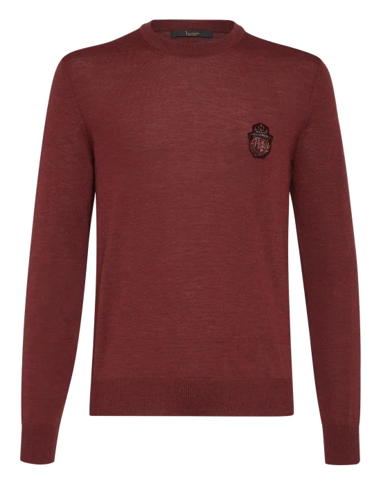 Pullover Round Neck LS Crest