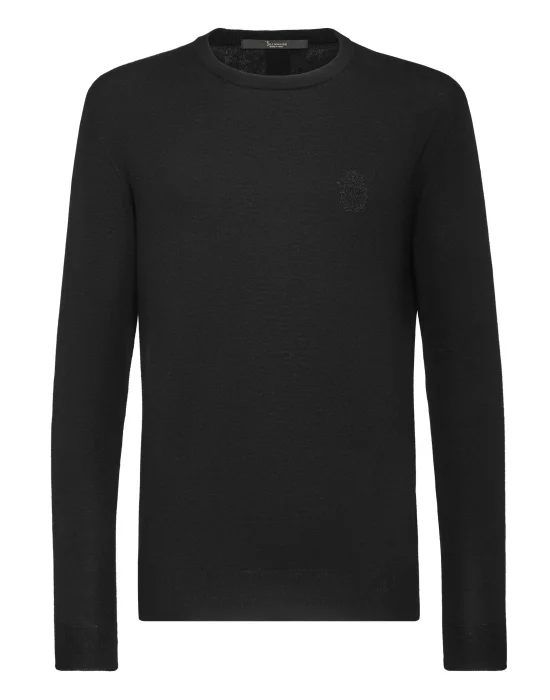 Pullover Round Neck LS Crest