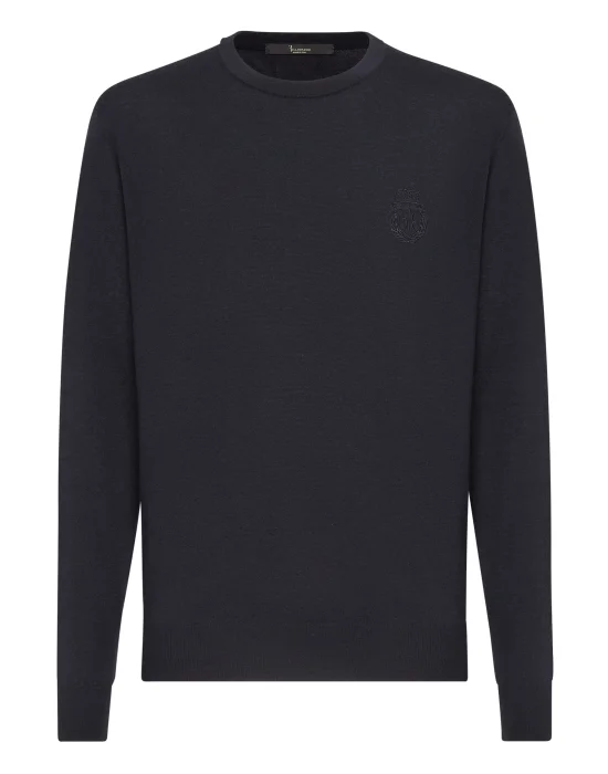 Pullover Round Neck LS Crest