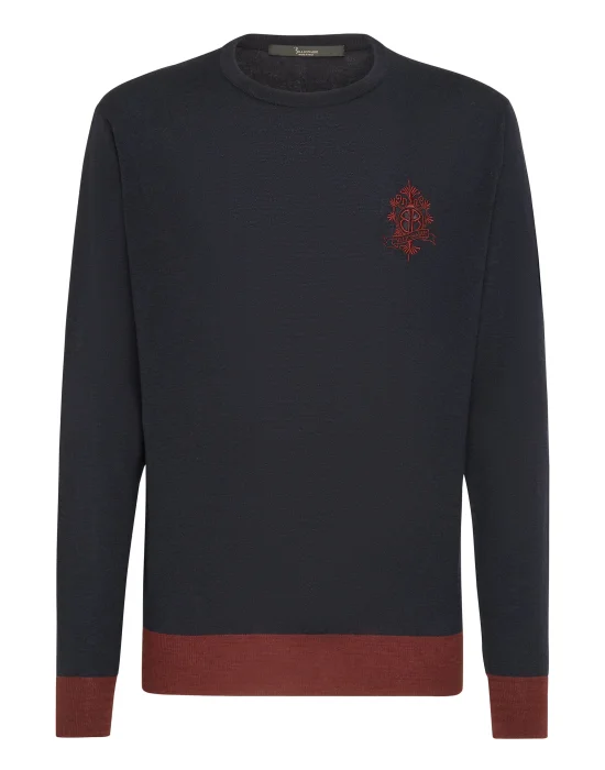 Pullover Round Neck LS Crest