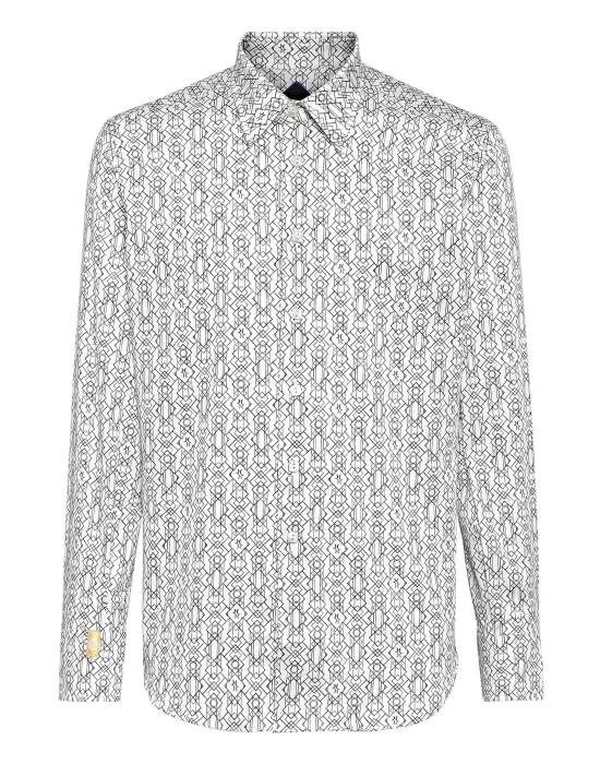 Shirt Silver Cut LS/Milano Geometric