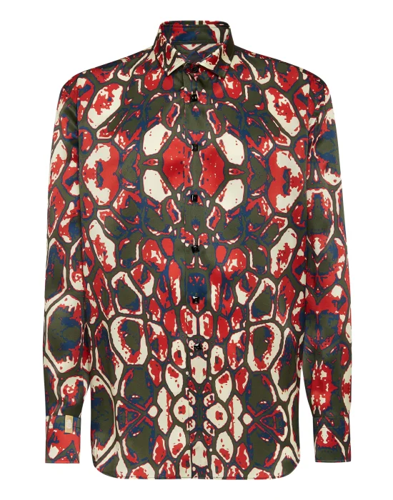 Silk Shirt Gold Cut LS print animalier
