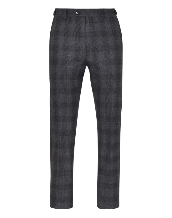 Wool Long Trousers Tailored fit Check Crest