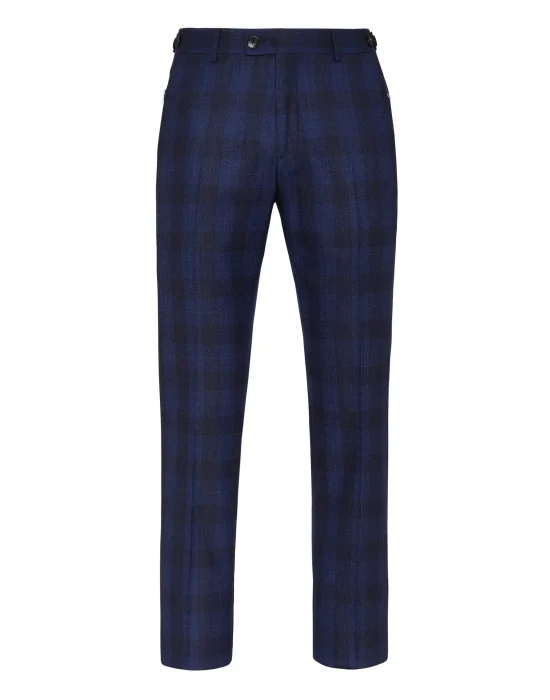 Wool Long Trousers Tailored fit Check Crest