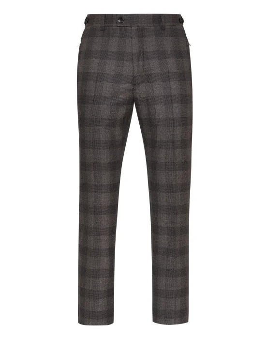 Wool Long Trousers Tailored fit Check Crest