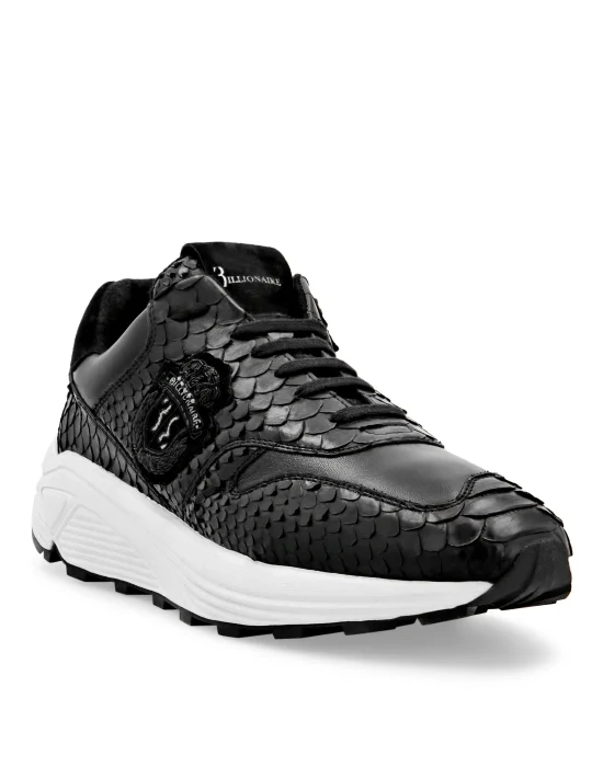 Python Leather Runner Wolf